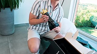Three sweet and sexy young babes have fun sharing cock