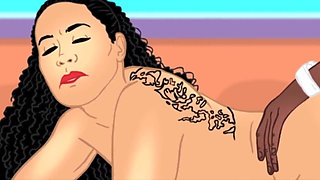 Tattoo Bubble Butt Latina Gets Her Phat Ass Slammed by BBC Cartoon Parody