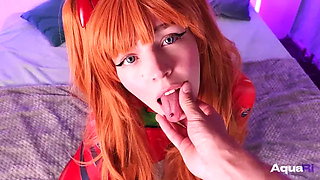 Asuka Langley Sucks a Fat Cock