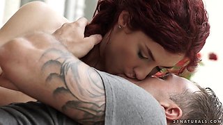 Teasing big dick with Shona River's dirty wet feet