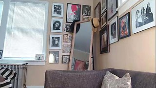 Cute curly brunette solo webcam masturbation