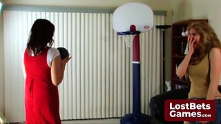 A Sizzling Game Of Strip Basketball With Two Gorgeous Girls