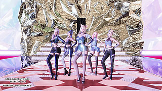 MMD MAVE - PANDORA Sexy Kpop Dance KDA Ahri Akali Kaisa Seraphine Evelynn League Of Legends 4K