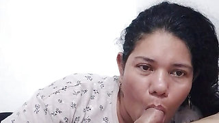 Girlfriend sucking delicious chubby deep throat submissive latina