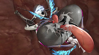 Lara Croft was impregnated by multiple members. parasite breeding season.