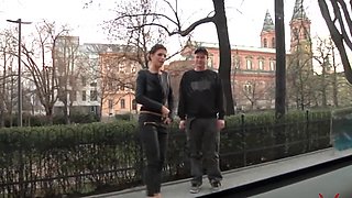 Sexy babe watches a complete stranger Tina having sex in the car