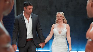 Hot interracial gangbang with stunning bride Danielle Renae