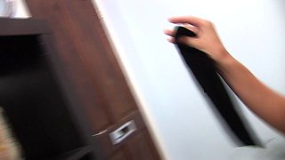 Enchanting Romana's striptease sex