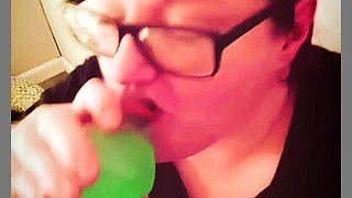 Nasty BBW Eating Mick Stabbers Snot Out of Syringe