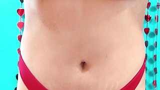 Sexy College Girl Records Herself Showing Her Boyfriend Her Red Thong