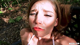 Petite Redhead Takes Cock In Park POV porn