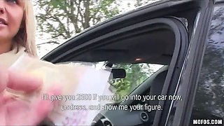Impressively hot czech model is paid for sex in a car