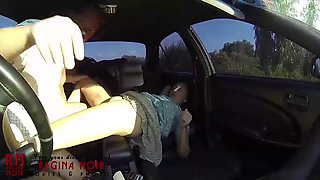 Young slut is hitchhiking. Domination in car. Blowjob and fucking in car.  S2