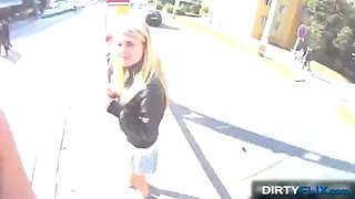 Dirty  Blonde cutie fooled into outdoor sex: Big Ass, Blowjob  Babe Porn