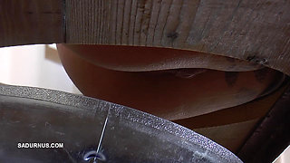 Mistress Cleo Squirts Toilet Water Into the Mouth of the Slave Lying in the Toilet Box