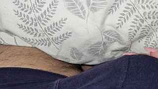 Step mom hand slip on step son underwear touching his cock