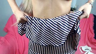 Amateur young teen solo masturbation on her livingroom