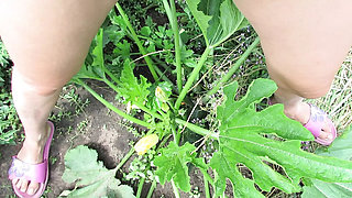 SexyAnka Pissing in Nature - Muscular Ukrainian MILF in Tan Pantyhose