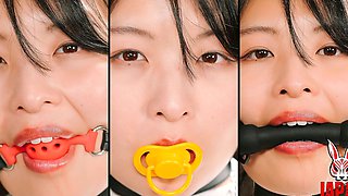 Bound and Drooling: Tsugumi Matsuzaka Dripping Saliva From Her Gagged Mouth