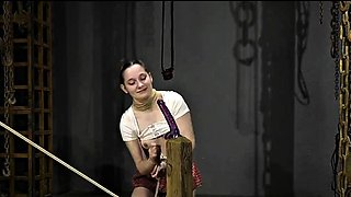 Slave in schoolgirl outfit Play