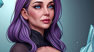 Crystal Frost Queens - Curvy Purple-haired Goddesses in a Frozen Cave