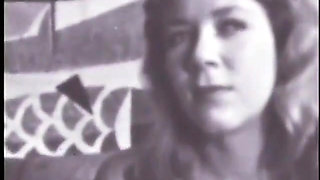 Strip-tease of a blonde woman in the sixties