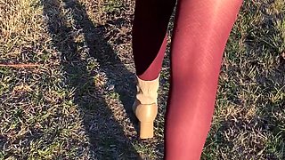 Canalside Stroll in Mini Skirt and Anal Plug