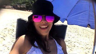 First-time Nudist Hesitates to Undress on Beach