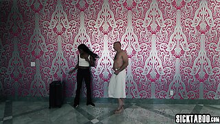 Big juggs black cougar August Skye fucks