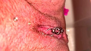 My First Time Haired Pussy Pee and Moving Clit and Asshole