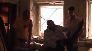 Sexy blonde caught and fucked in an abandoned house