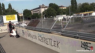 Best of Europe: Big Natural Tits Tied in Public!!!!