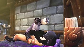 Draenei and human anal have fun before bed: Warcraft hentai parody