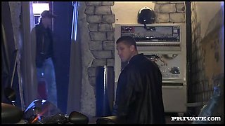 Claudia Rossi 3 Way with Biker Studs Gives Blowjob and Gets Anal Sex - Private Porn Sex Videos