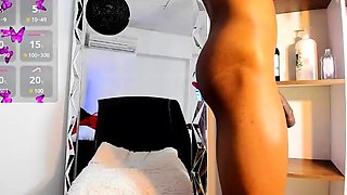 Busty blonde shemale tranny solo plays with toys