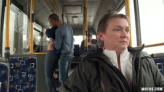 Lindsey Olsen is fucked on a public bus filled with passangers