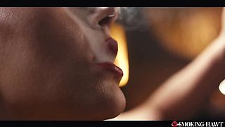 Smoking Hot Italian Vale Nappi Fucks with Cigarette - Big Natural Ass & Hairy Pussy