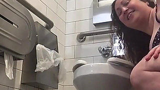 Horny Big Ass MILF Using Public Toilets