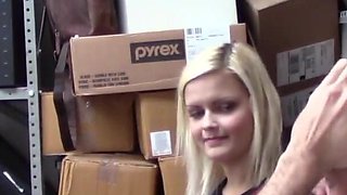 Blonde gf rammed by the guard in front of boyfriend