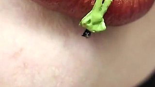 Giantess Plays with 7 Tiny Persons and Swallows Them