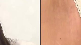 The Process of Wetting the Panties Is Clearly Seen on Two Screens Wet Stain Serious Masturbation