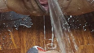 Redhead MILF Fucks Herself with a Dildo in the Mirror, Huge Squirts and Real Orgasm