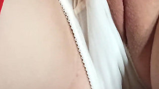 Housewife in white panties fucked in missionary