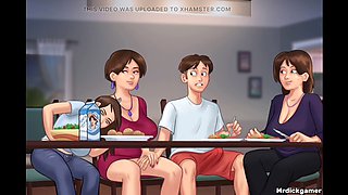 Stepmom and her friend have a wild time under the dining table