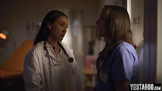 Spic wife doctor seduces petite nurse
