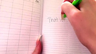 Redheaded pierced teen close up toy show