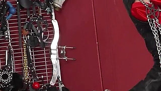 Caged Slave Comes During Ass Fucking