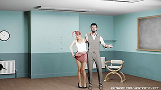 Indi and her master's special room - a caning short animation