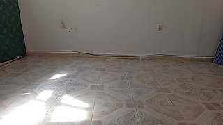Mexican mother-in-law cleaning guest room in thong 2