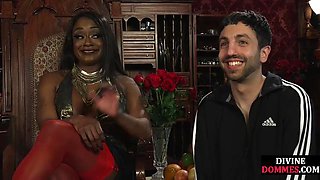 Ebony strapon domina buttfucking dude